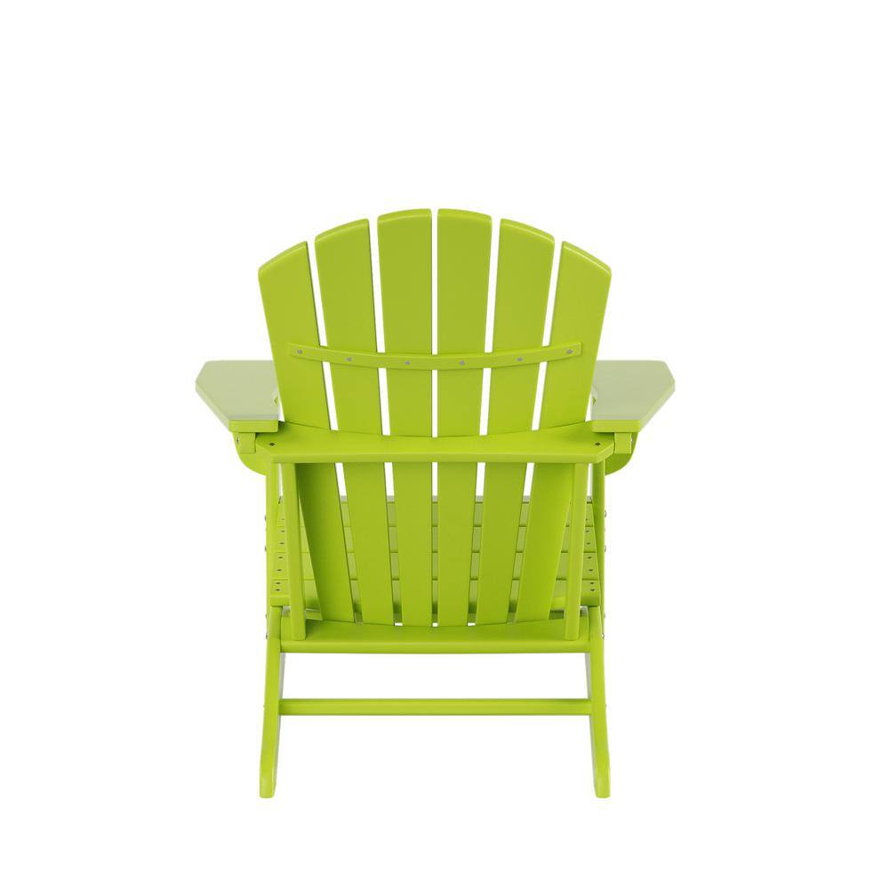 Lime Recycled Plastic Outdoor Adirondack Chair Set of 4