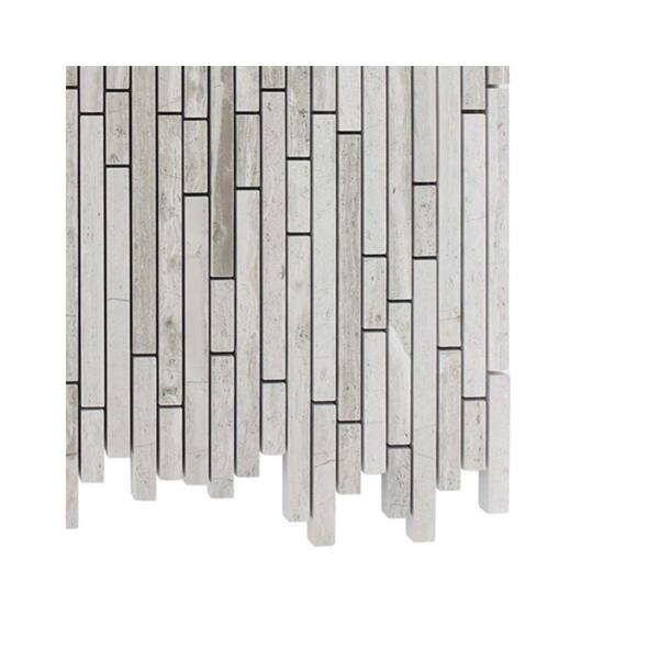 Ivy Hill Tile Windsor Random Wooden Beige Marble Mosaic Floor and Wall Tile - 3 in. x 6 in. x 8 mm Tile Sample
