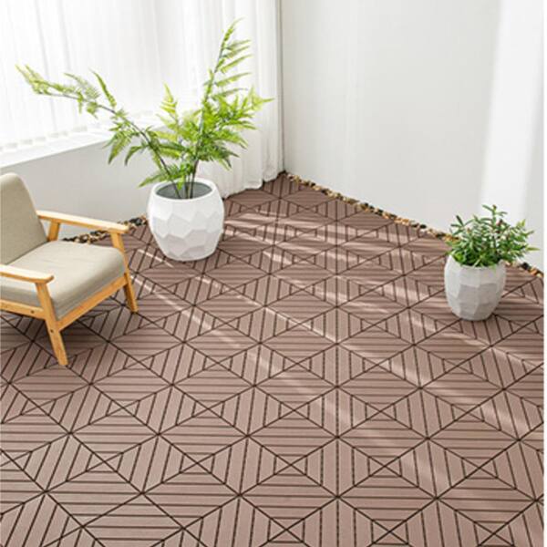 Pro Space 0.8 ft. W x 0.8 ft. L Plastic Interlocking Flooring Deck Tile Gray (10-Pack)