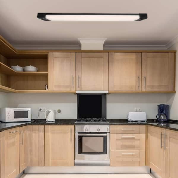 4-Pack 4 ft. Matte Black Decorative End Caps 5250LM 75W Integrated LED Wraparound Light Adjustable CCT Night Light