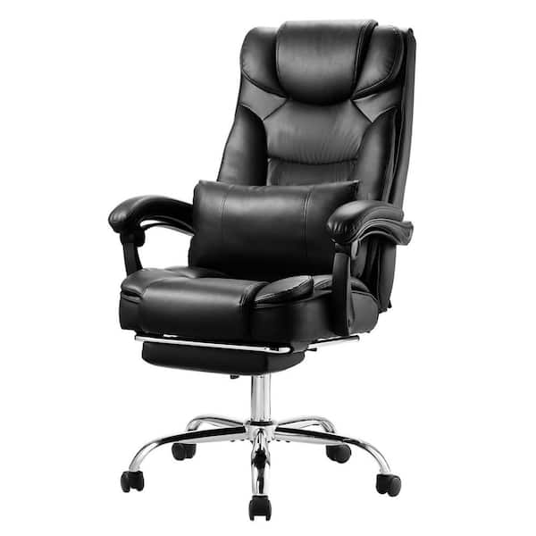 SKYSHALO Executive Office Chair with Footrest, 300lb. Capacity Office Chair with Lumbar Pillow, Adjustable Ergonomic Chair Metal