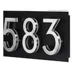 Qualarc SRST-AB60-BLK Serrano Low Voltage Rust Free Galvanized Steel Rectangular Lighted Address Plaque with 4-Inch Black Polymer Numbers