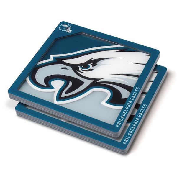 NFL Philadelphia Eagles 3D Logo 2-Piece Assorted Colors Acrylic Coasters