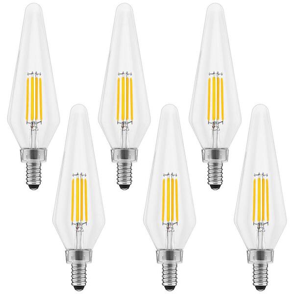 LUXRITE 60-Watt Equivalent HX10.5 Glass Dimmable E12 Base Edison LED Light  Bulb 4.5-Watt 500 Lumens Wet Rated 3000K (6-Pack) LR21671-6PK - The Home  Depot