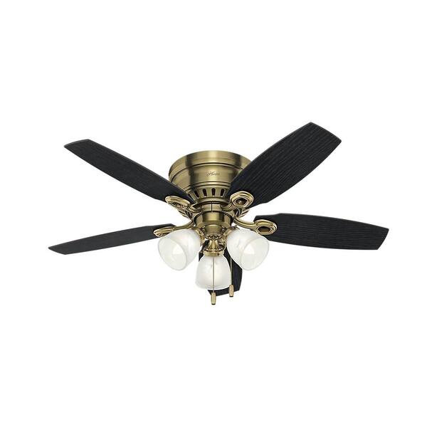 Hunter Hatherton 46 in. Indoor Antique Brass Ceiling Fan with Light Kit