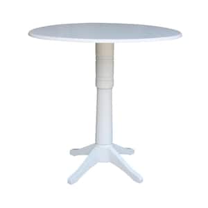 Olivia White 42 in. Drop-Leaf Bar Table