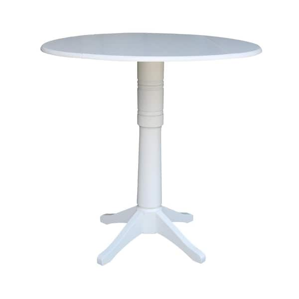 International Concepts Olivia White 42 in. Drop-Leaf Bar Table K08 ...