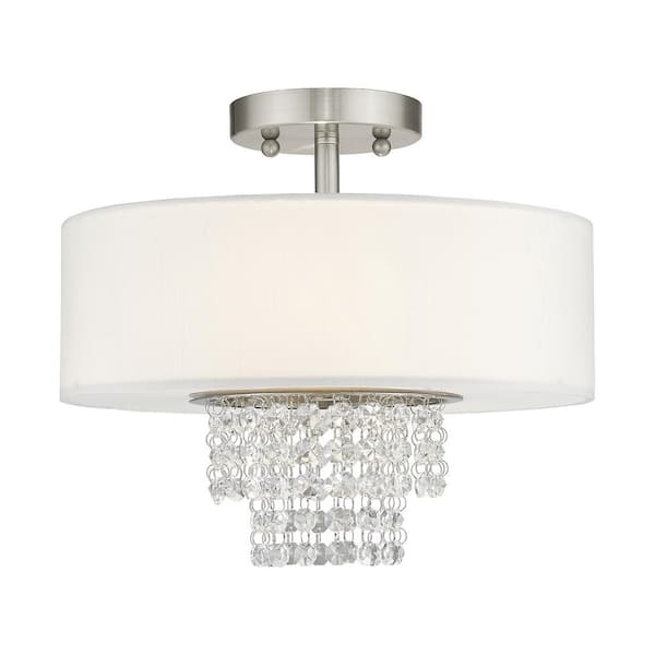 Livex Lighting Carlisle 2 Light Brushed Nickel Flush Mount