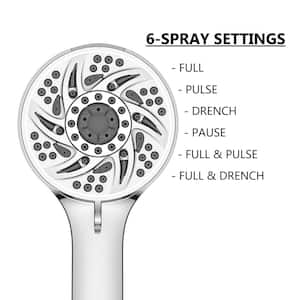 EasyDock 6-Spray Patterns 5 in. Wall Mount Dual Shower Heads 1.8 GPM in Chrome