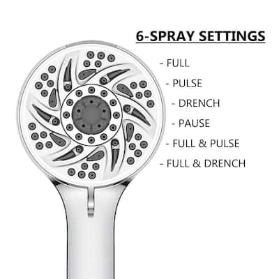 EasyDock 6-Spray Patterns 5 in. Wall Mount Dual Shower Heads in Chrome
