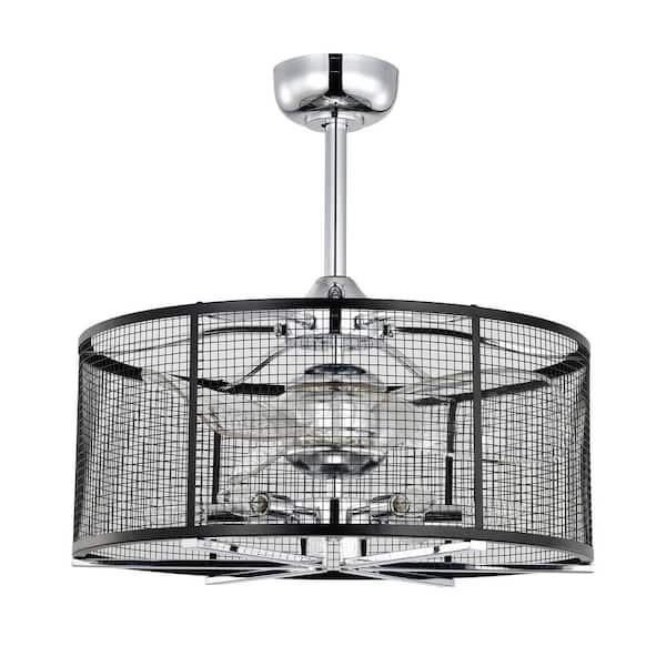 Milian 23.6 in. 6-Light Indoor Chrome Finish Ceiling Fan with Light Kit