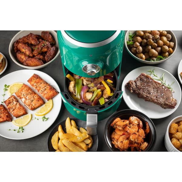 Aria 5 qt. Black Teflon Free Ceramic Air Fryer with Recipe Book