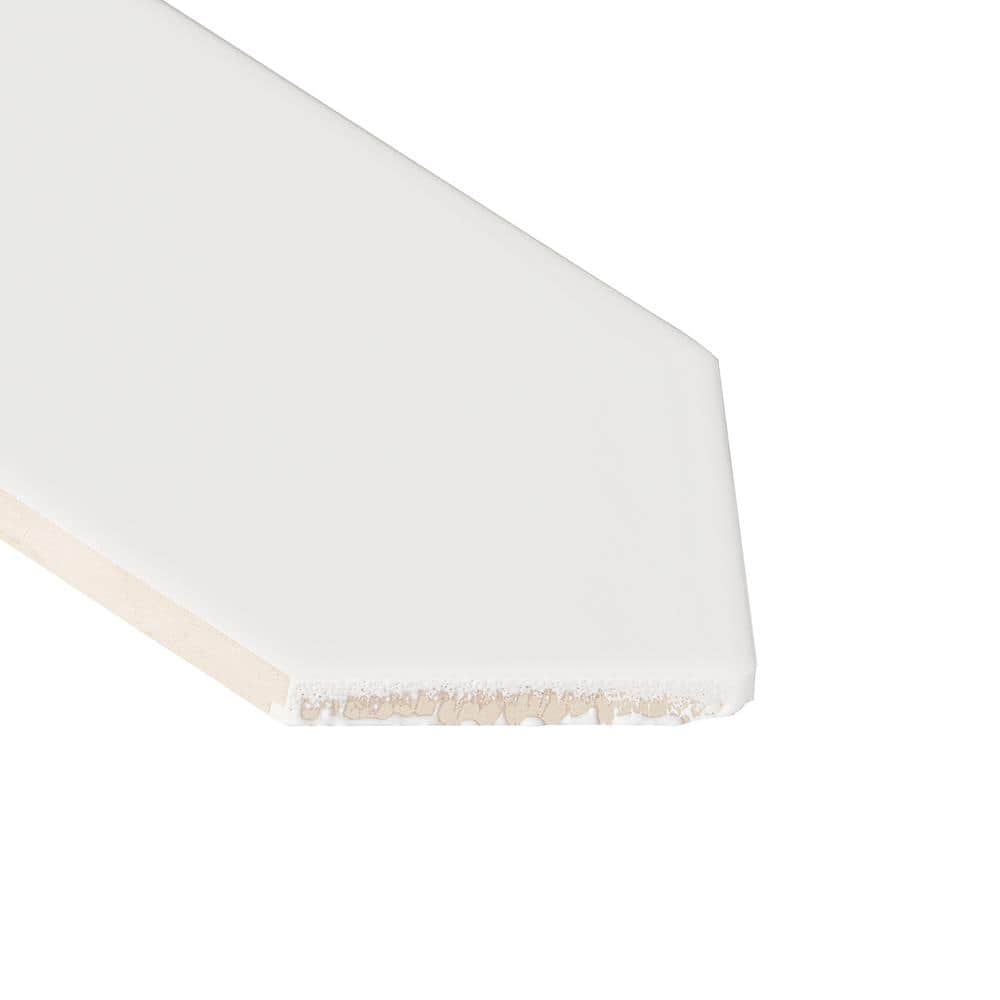 Lane 2.6" x 13" White Polished Ceramic Hexagonal Wall Tile