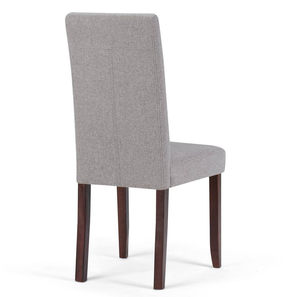 Cloud Grey Linen Upholstered Parsons Side Chair Set