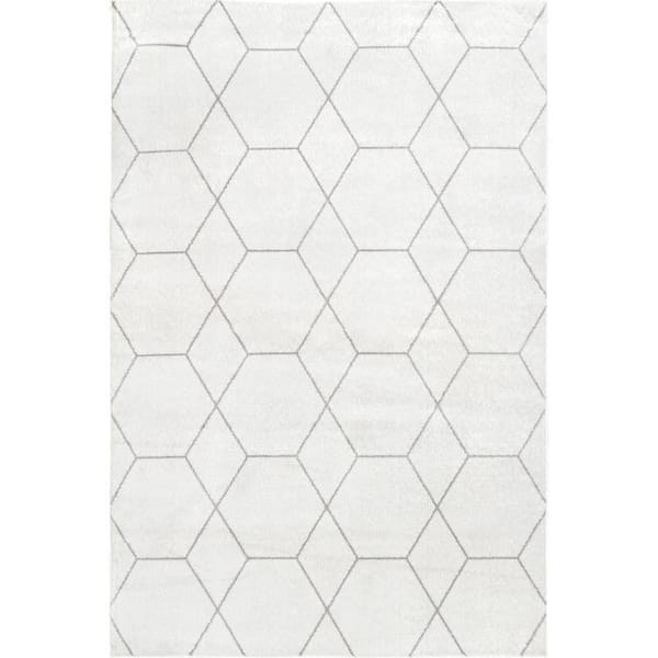 nuLOOM Veronica Beige 5 ft. x 8 ft. Geometric Honeycomb Indoor Area Rug