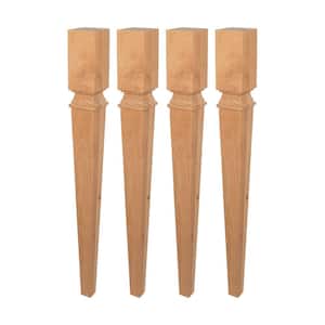 33-1/2 in. x 3-1/2 in. Unfinished North American Solid Cherry Kitchen Island Leg (Pack Of 4)