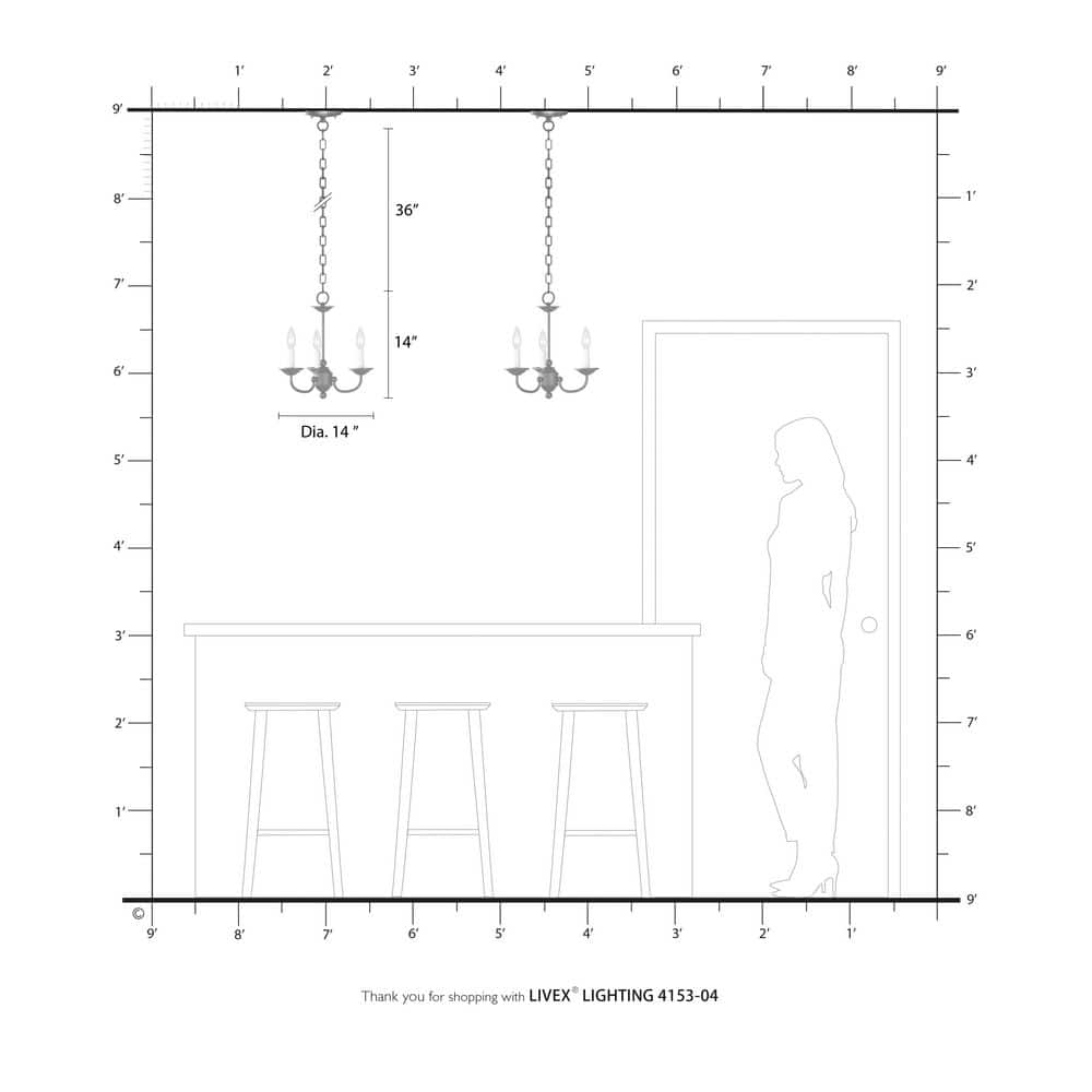 Black Steel 3-Light Mini Candle Chandelier