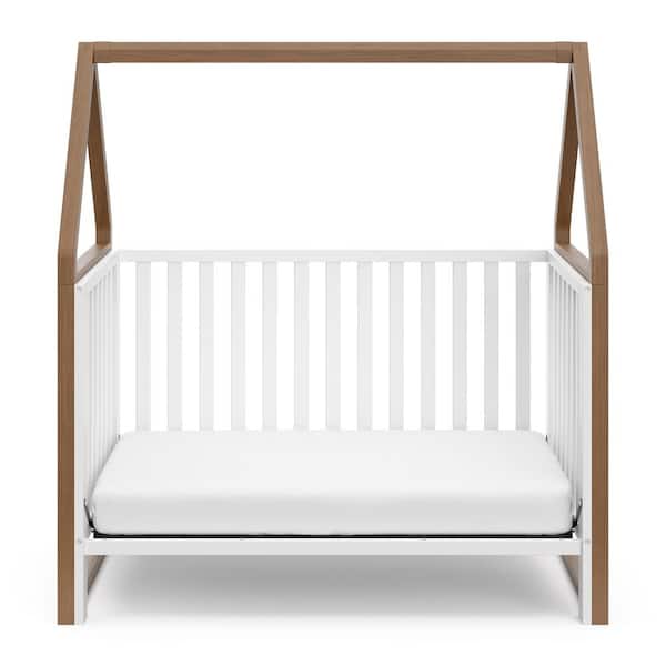 Storkcraft Orchard White with Hazelnut 5-in-1 Convertible Canopy Crib 04533-181 Storkcraft Orchard White with Hazelnut 5-in-1 Convertible Canopy Crib 04533-181
