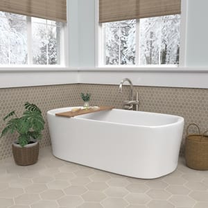 Moroccan Concrete Taupe 8 in. x 9 in. Glazed Porcelain Hexagon Floor and Wall Tile Sample