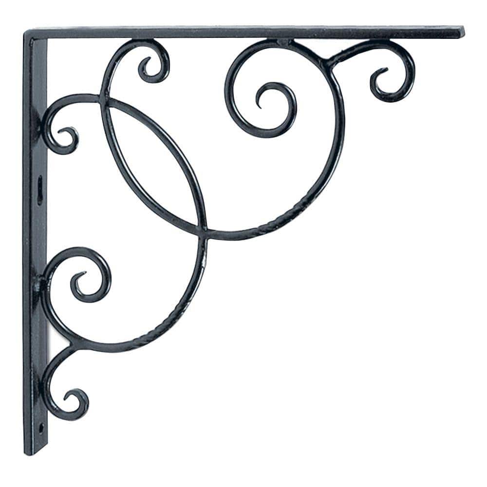 ORNAMENTAL SCROLL BRACKET Can be Used for Hanging Baskets in the Garden 4x 4, BLACK