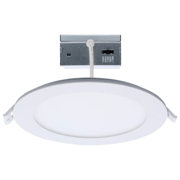 6 in. Adjustable CCT Canless New Construction IC Rated Dimmable Indoor Round Integrated LED Recessed Light Kit