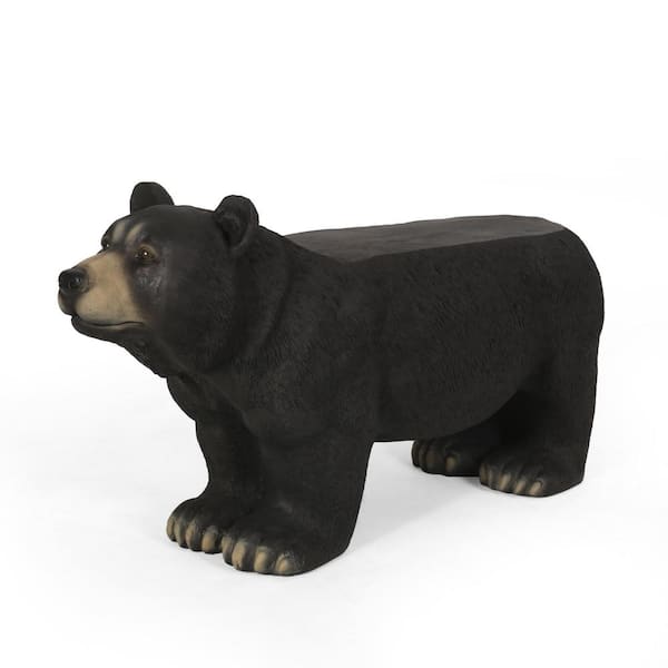 Unbranded Concrete Outdoor Bench, Bear Look, Outdoor Bench, Matte Black + Black