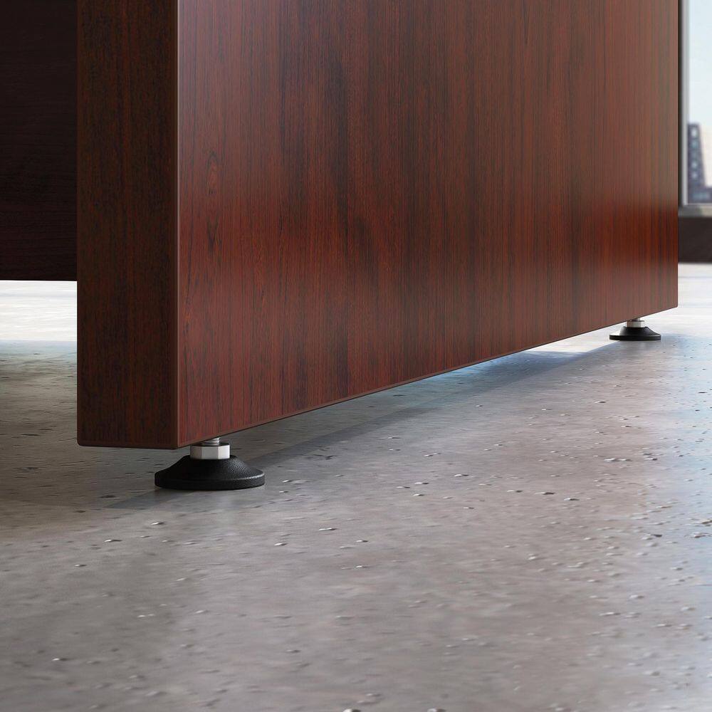 Classic Cherry Engineered Wood Executive Desk with Cord Management