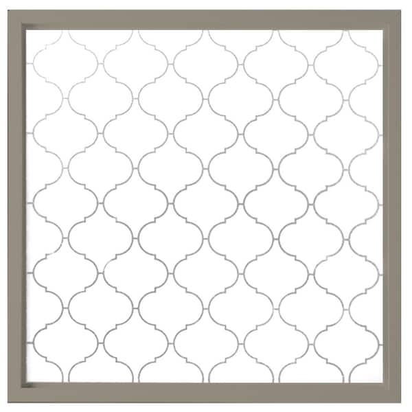 23.5 in. x 23.5 in. Baroque Decorative Glass Picture Vinyl Window - Driftwood