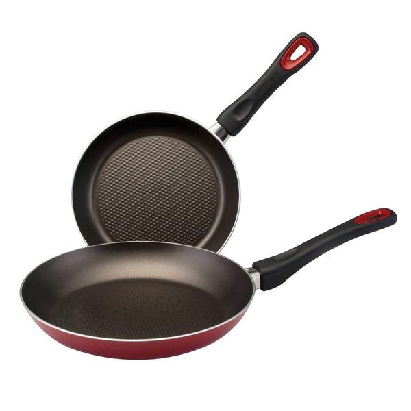 Farberware Twin Pack 8 in. & 10 in. Skillets (Red)