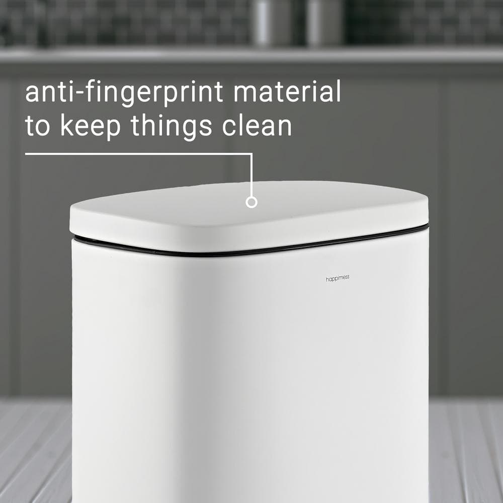 Curtis 8-Gallon White Stainless Steel Step-Open Trash Can