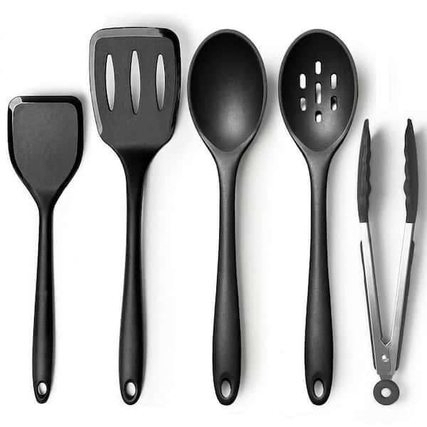 Heat Resistant Silicone Nonstick Cooking Utensils Set BPA Free Kitchen Spatulas Spoons for Frying Mixing Serving