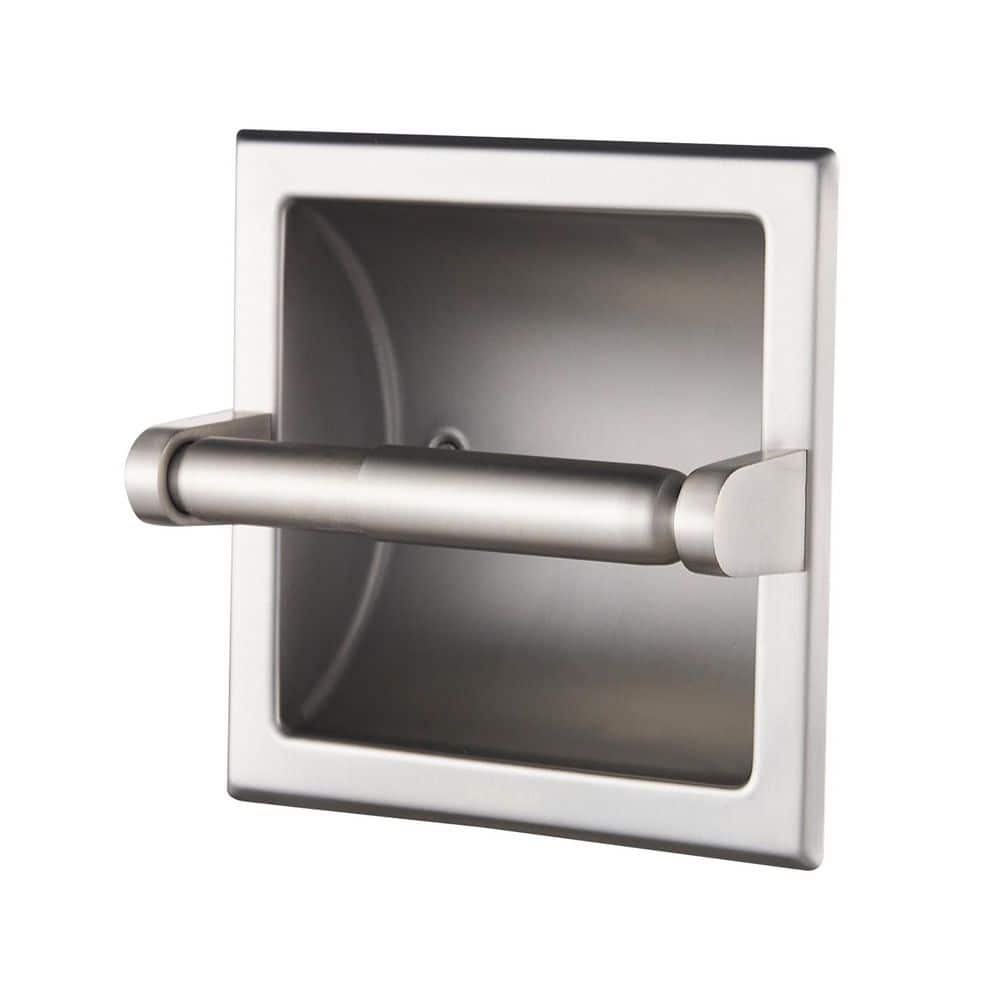 Bathroom Recessed Toilet Paper Holder Wall Mount Rear Mounting Bracket Included Brushed Nickel in Bathroom price history on PriceWatchPro