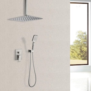 Single-Handle 3-Spray Shower Faucet 2.5 GPM with Pressure Balance Anti Scald in Brushed Nickel