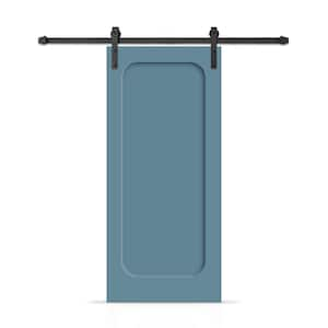 38 in. x 80 in. Hollow Core Dignity Blue Painted Composite Modern Interior Sliding Barn Door with Hardware Kit