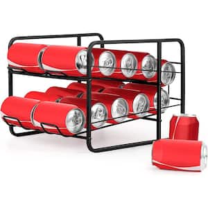 Oumilen Black Can Organizer Rack Stackable Dispenser, 20 Standard 12 oz ...