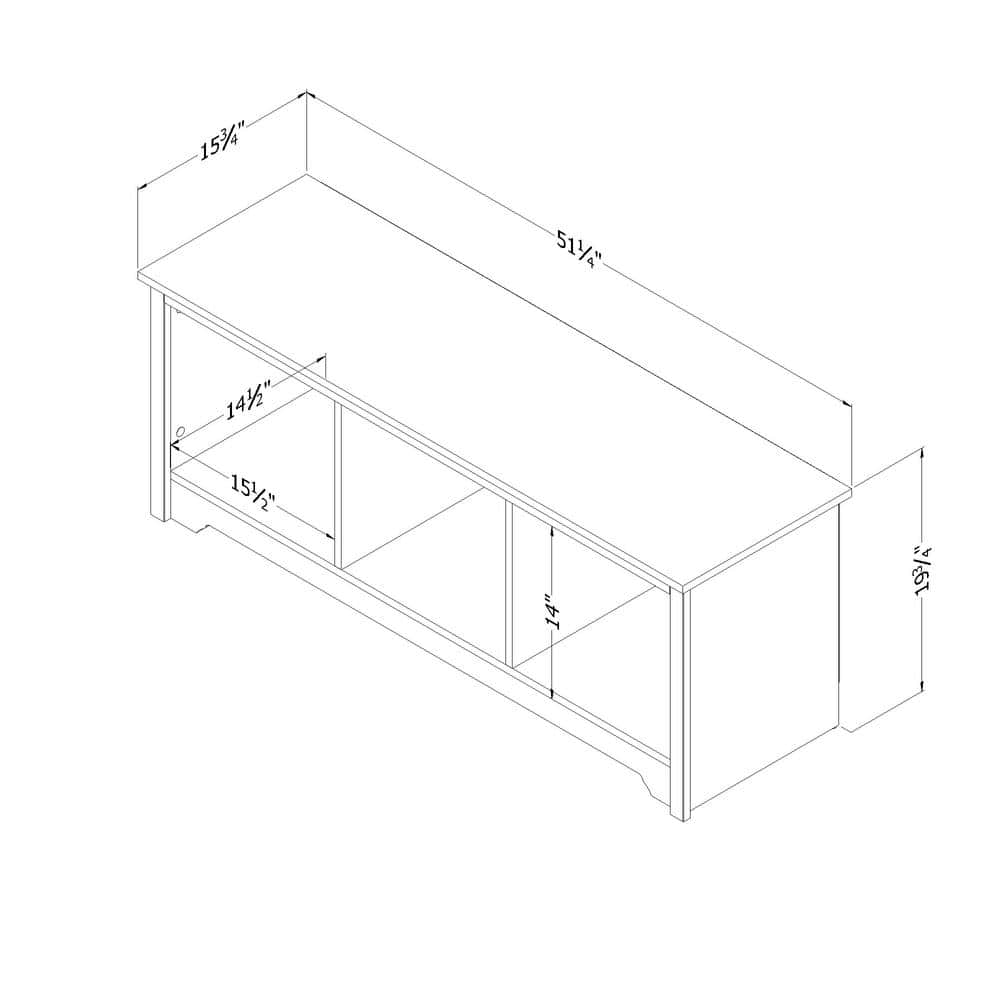 Vito Transitional Pure Black Storage Bench with Cubby Spaces