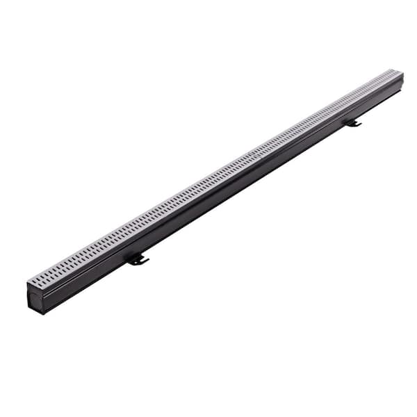 NDS 2-1/4 in. x 6 ft. Slim Channel Drain Kit Gray Grates, End Caps,  Outlets, Coupling and Anchor Clips 9206GKITRTL - The Home Depot