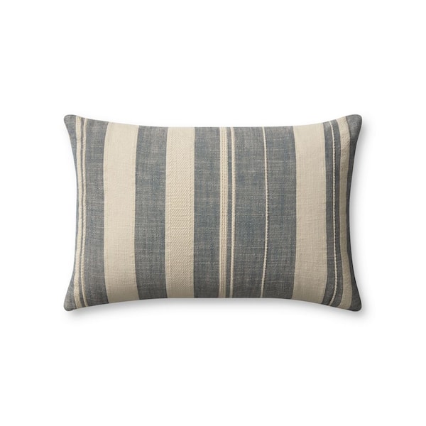 Angela Rose Mia Ivory / Denim 13 in. x 21 in. Indoor Throw Pillow