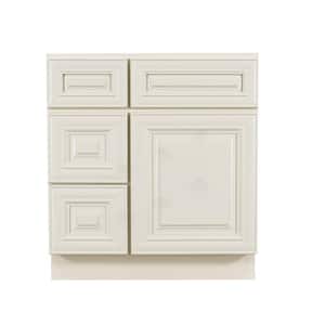 Princeton Assembled 30 in. x 21 in. x 33 in. Bath Vanity Sink Base Cabinet with 1 Door 2 Left Drawers in Off-White