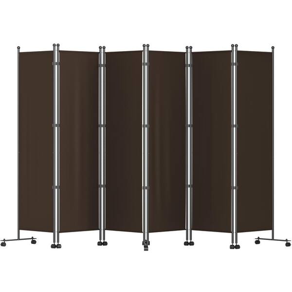 VEVOR 6 ft. Freestanding and Folding Privacy Screen 6 Panel Room Divider with Swivel Casters and
