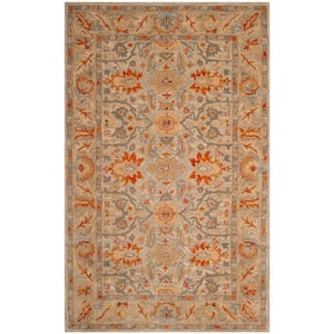 Antiquity Beige/Multi 5 ft. x 8 ft. Floral Antique Border Area Rug