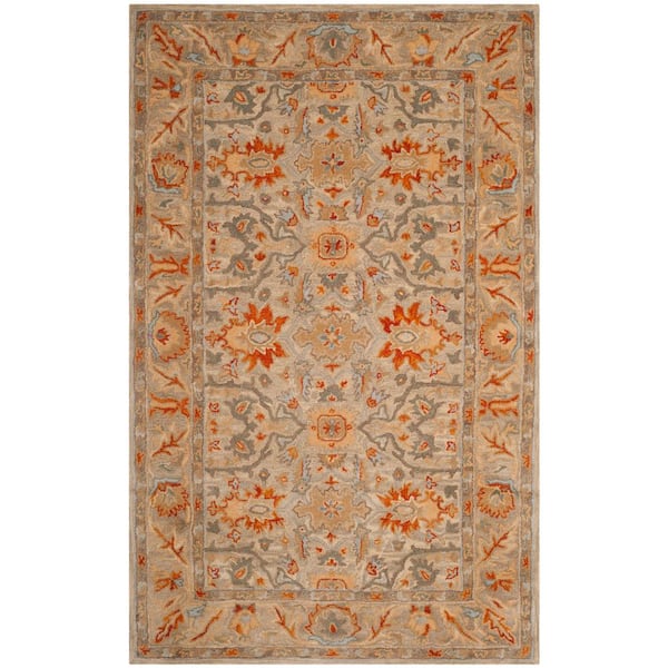 SAFAVIEH Antiquity Beige/Multi 6 ft. x 9 ft. Floral Antique Border Area Rug