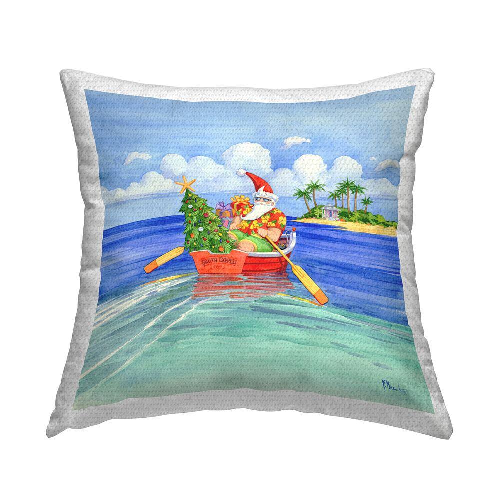 Tropical Santa Claus Warm Seasonal Island Multi-Color Square Outdoor Throw Pillow price history on PriceWatchPro
