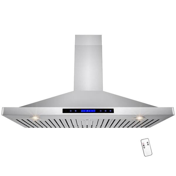 AKDY 42 in. Convertible Kitchen Wall Mount Range Hood in Stainless Steel with Remote and Touch Control