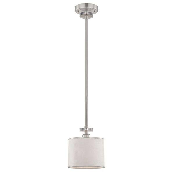 Eurofase Savvy Collection 1-Light Satin Nickel and White Pendant-DISCONTINUED