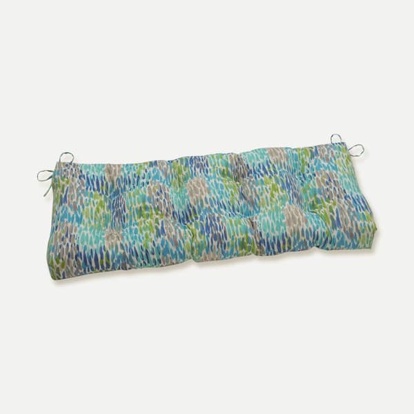 Pillow Perfect Novelty Rectangular Outdoor Bench Cushion in Blue