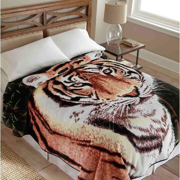 Shavel Home Products Hi 1-Piece Tiger Animal Queen Coverlet