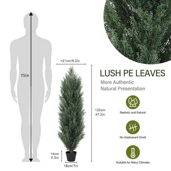 4 ft. Tall Artificial Green Pine Cypress Tree Potted Realistic