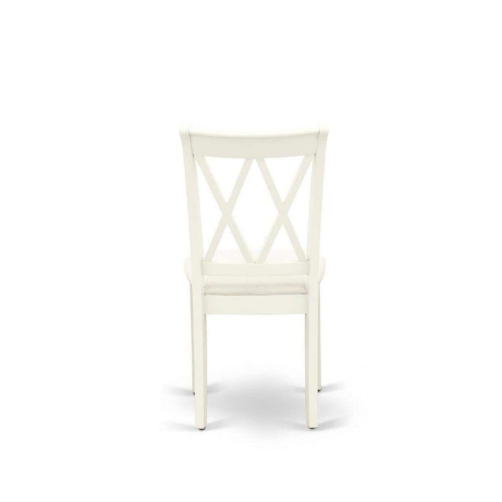 Linen White Round Rubberwood Dining Table Set with Microfiber Seats