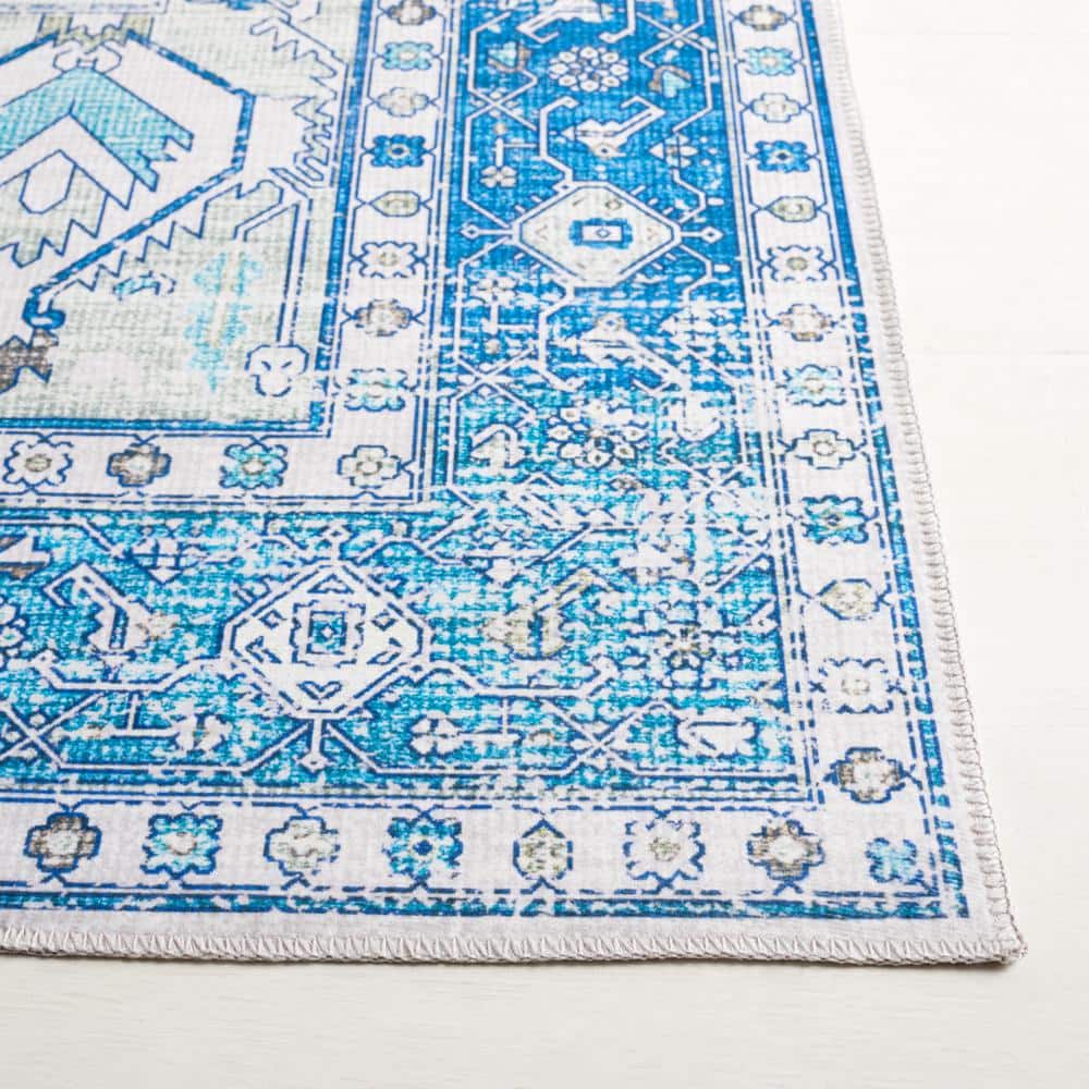 Arizona Blue and Beige 8' x 10' Washable Area Rug